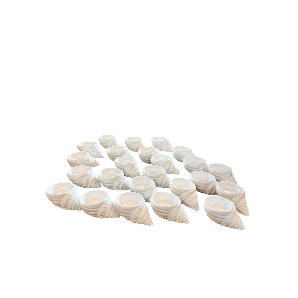24 Darice Porcelain Shell Shaped Tealight Votives Beach Costal Wedding Decor
